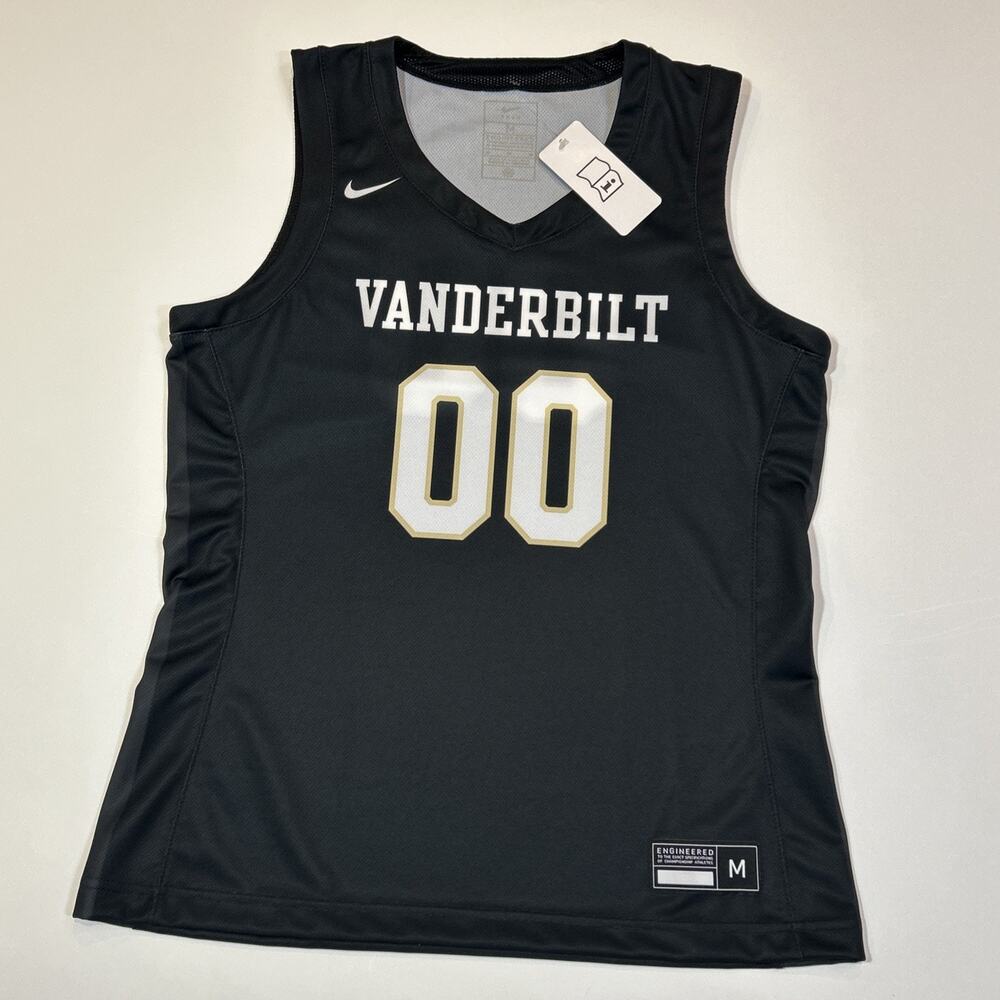 Nike Vanderbilt Commodores Basketball Jersey Women’s Medium NWT Black #00 NCAA